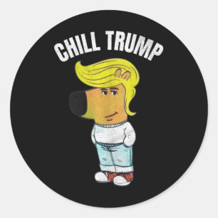 Mijn nieuwe personage is een chill Trump meme Funn Ronde Sticker
