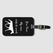 Mijn nieuwe ride om te werken door Paard Funny Bagagelabel (Voorkant (horizontaal))