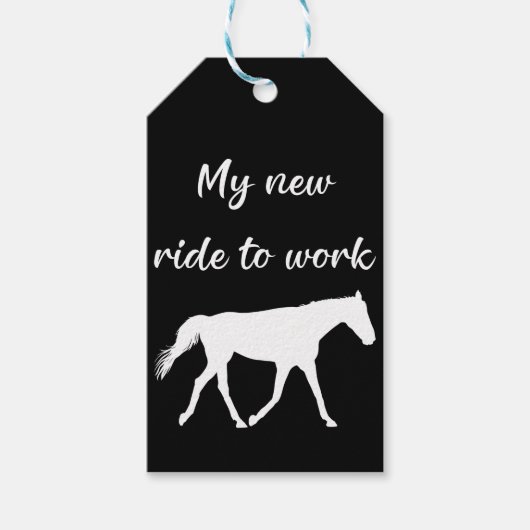 Mijn nieuwe ride om te werken door Paard Funny Cadeaulabel (Voorkant)