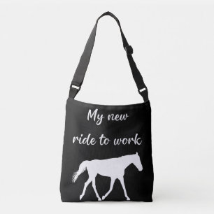 Mijn nieuwe ride om te werken door Paard Funny Crossbody Tas