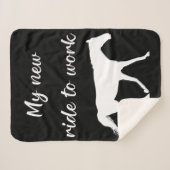 Mijn nieuwe ride om te werken door Paard Funny Sherpa Deken (Voorkant (horizontaal))