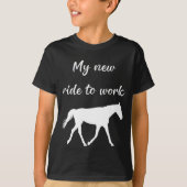 Mijn nieuwe ride om te werken door Paard Funny T-shirt (Voorkant)