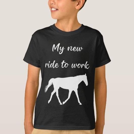 Mijn nieuwe ride om te werken door Paard Funny T-shirt (Voorkant)
