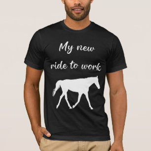 Mijn nieuwe ride om te werken door Paard Funny T-shirt