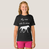 Mijn nieuwe ride om te werken door Paard Funny T-shirt (Voorkant volledig)