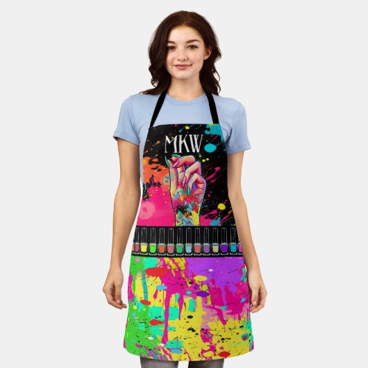 Mijn NIEUWSTE Manicure Nail Technician Schort (Gedragen)