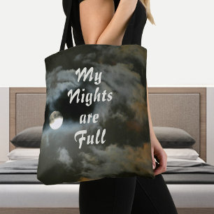 Mijn Nights zijn Full Moon Night Shift Black Tote Bag