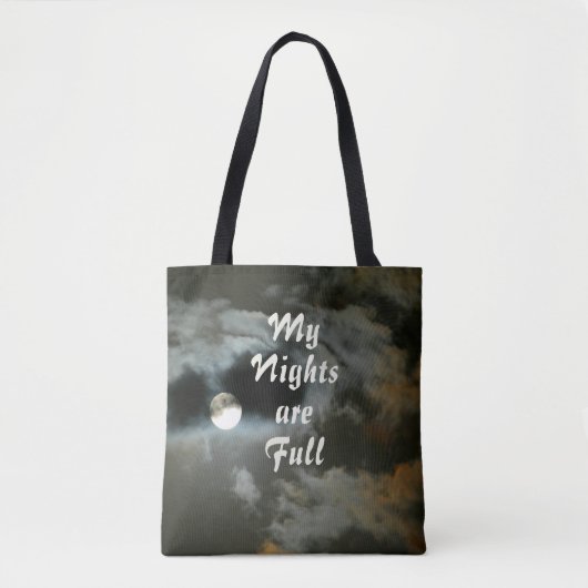 Mijn Nights zijn Full Moon Night Shift Black Tote Bag (Voorkant)