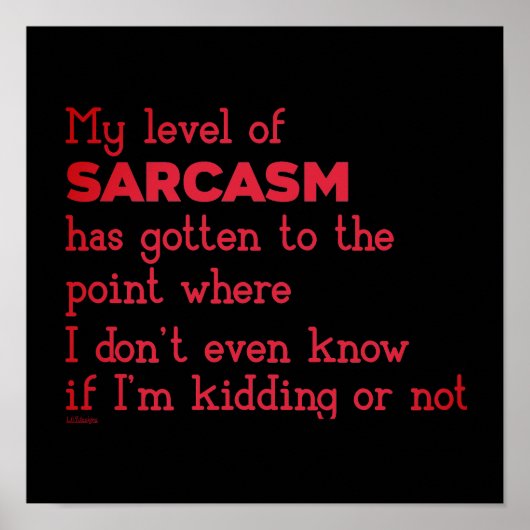 MIJN NIVEAU VAN SARCASM... grappig sarcastisch Poster (Voorkant)