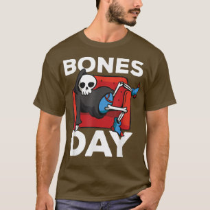 Mijn No Botten Day Viral Funny Chillin Skeleton T-shirt