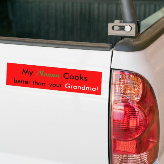 Mijn nonna kokt beter dan je oma! bumpersticker (Op Truck)