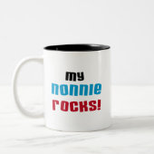 Mijn Nonnie Rocks t-shirts en geschenken Tweekleurige Koffiemok (Links)