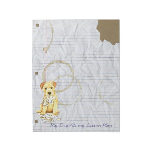 Mijn Norfolk Terrier Ate Mijn Lesson Plan Notitieblok (Linkerzijde)