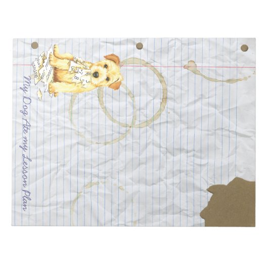 Mijn Norfolk Terrier Ate Mijn Lesson Plan Notitieblok (Voorkant)