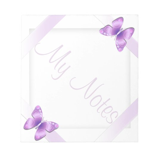 Mijn Notes Girly Lavender Butterfly Notitieblok (Voorkant)