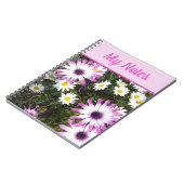 Mijn notitieboekje Daisy Beauful Pink florale bloe Notitieboek (Linkerzijde)