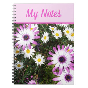 Mijn notitieboekje Daisy Beauful Pink florale bloe Notitieboek