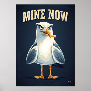 Mijn Nu Zeemeeuw – Grappige Cartoon Karakter Kunst Poster
