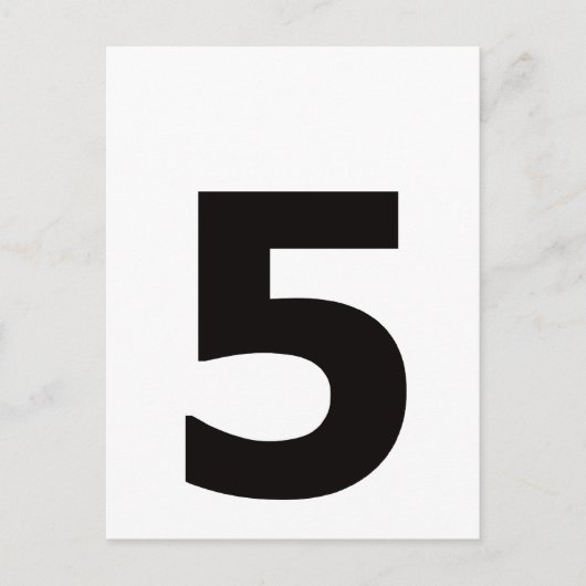 Mijn nummer is 5! briefkaart (Voorkant)