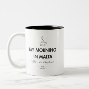 Mijn ochtend in Malta Maltees koffiekopje Malt Tweekleurige Koffiemok