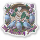 Mijn ochtend JAVA met rijstmusjes Sticker (Voorkant)