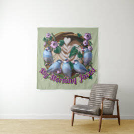 Mijn ochtend JAVA met rijstmusjes Wandkleed