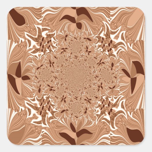 Mijn ochtendkoffie kleuren vierkante sticker (Voorkant)