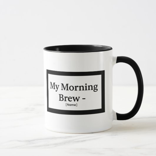 Mijn Ochtendkoffie Mok – Gepersonaliseerd – Naam T (Rechts)
