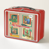 Mijn Oerwoud Vrienden Leuke Retro Metal Lunchbox (Voorkant)