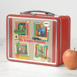 Mijn Oerwoud Vrienden Leuke Retro Metal Lunchbox