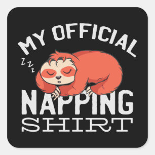 Mijn officiële dutje shirt Luiaard Vierkante Sticker