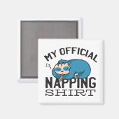 Mijn officiële dutje-shirt - Luie slapende luiaard Magneet (Voorkant / Achterkant)