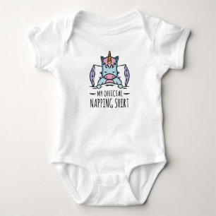 Mijn officiële dutje-shirt met slapende eenhoorn romper
