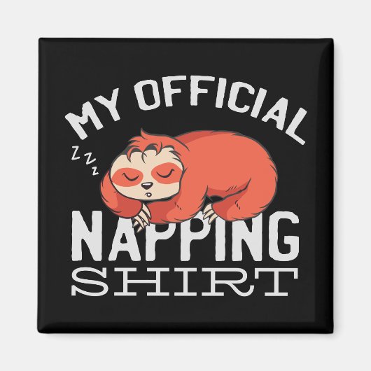 Mijn officiële dutjes-shirt luiaard magneet (Voorkant)