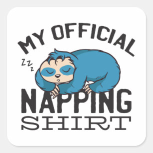 Mijn officiële dutten shirt - Luie slapende Luiaar Vierkante Sticker