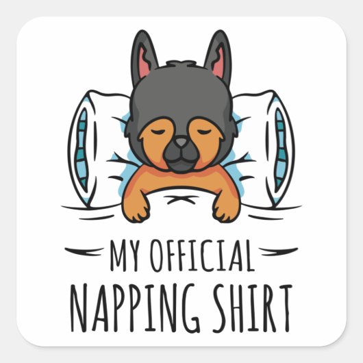 Mijn officiële shirt met slaaphond vierkante sticker (Voorkant)