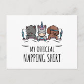 Mijn officiële shirt slaapt Unicorn Dog Cat Briefkaart (Voorkant)