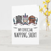 Mijn officiële shirt slaapt Unicorn Dog Cat Kaart (Gele Bloem)