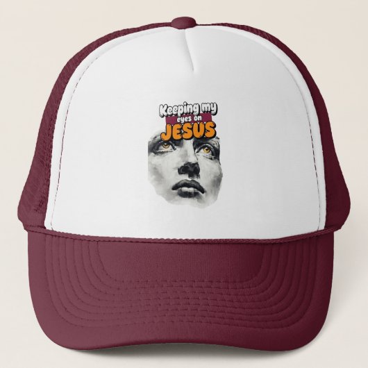Mijn ogen op JESUS gericht - Christelijk Trucker Pet (Voorkant)