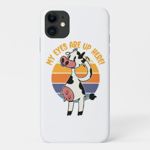 Mijn ogen zijn hierboven! - Grappige koeienuier af Case-Mate iPhone Case
