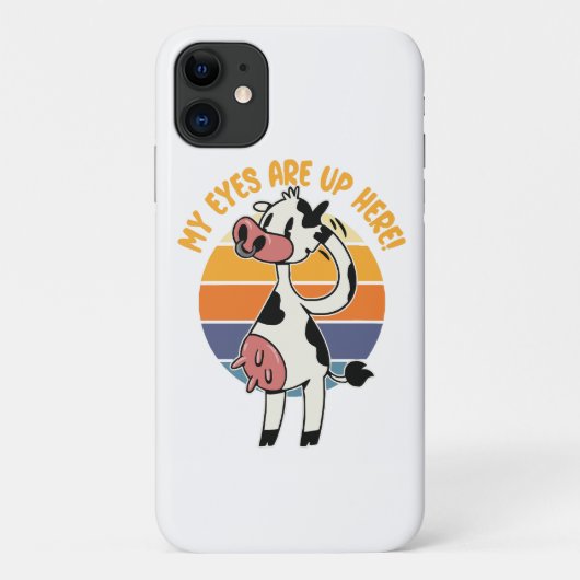 Mijn ogen zijn hierboven! - Grappige koeienuier af Case-Mate iPhone Case (Achterkant)