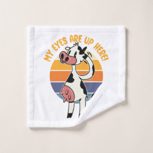 Mijn ogen zijn hierboven! - Grappige koeienuier af Washandje