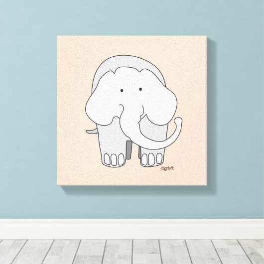 Mijn Olifant Custom 12x12 Canvas Art Afdruk (Insitu (Houten vloer))