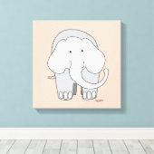 Mijn Olifant Custom 12x12 Canvas Art Afdruk (Insitu (Houten vloer))