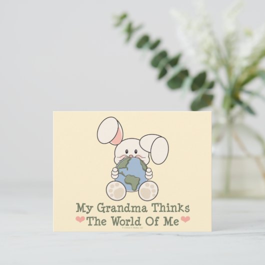 Mijn oma denkt dat de wereld van mij Briefkaart is (Staand voorkant)