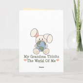 Mijn oma denkt dat de wereld van mij Wenskaart is Kaart (Achterkant)