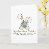 Mijn oma denkt dat de wereld van mij Wenskaart is Kaart (Gele Bloem)