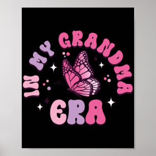 Mijn oma Era Grappige Vlinder Groovy Retro Moeder Poster