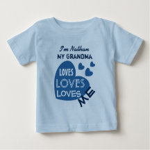 Mijn OMA houdt van mij Blue Hearts Custom Text V06