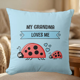 Mijn oma houdt van mij lieveheersbeestjes blauwe b kussen